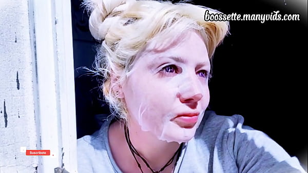 Relaxing sunbathe for a vampire, on a day of skin care • skin care • blonde • girl • cute • sweet • liquid • mask • albino